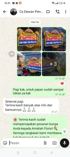 Testimonial Papan Bunga Pernikahan kalibata city